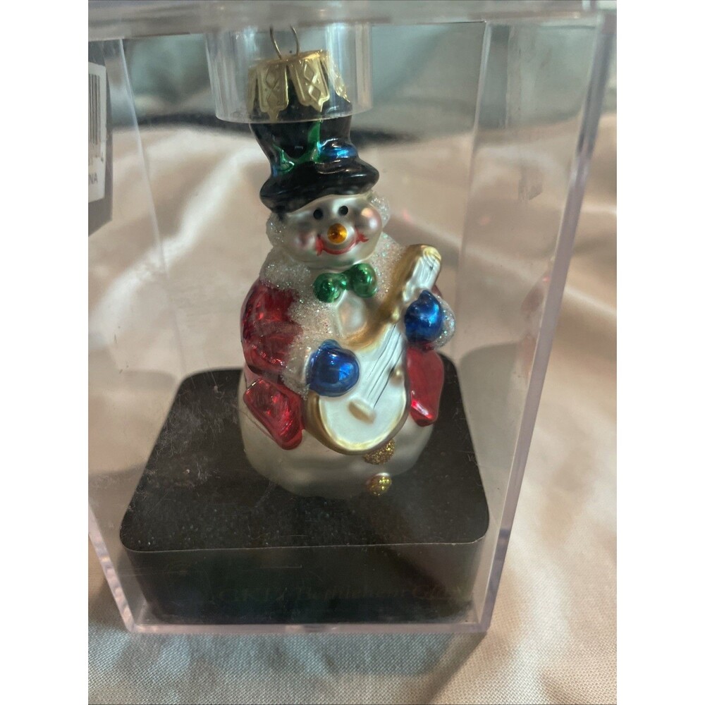 GKI Bethlehem Snowman Glass Mouth Blown 4 1/2 " Christmas Tree Decoration